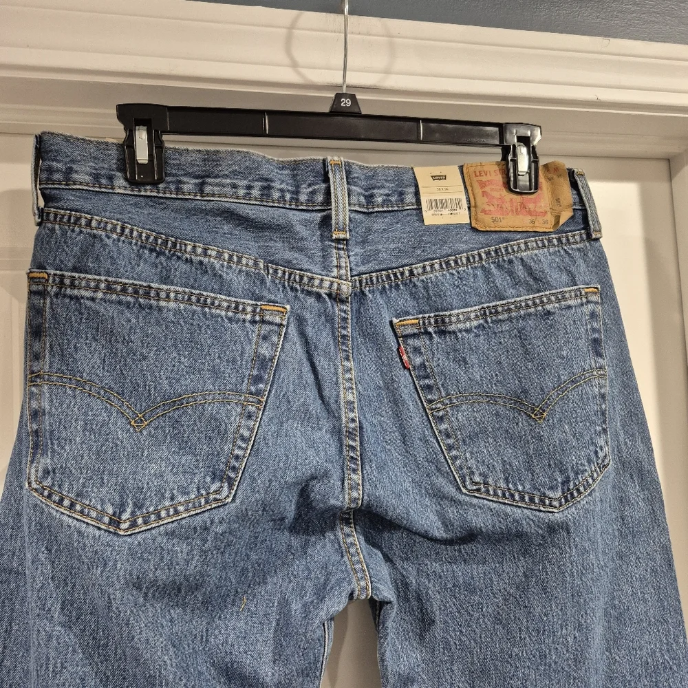 Levis 501 Jeans Mens 36x36 Blue 100%‎ Cotton Non Stretch NEW